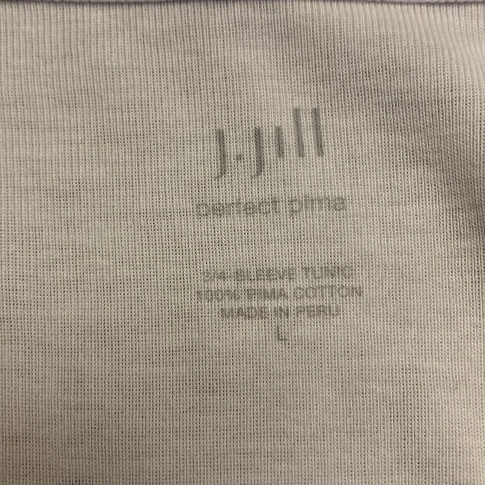 J. Jill Perfect Pima White 3/4 sleeve wrap v-neck Tunic Top Large - Picture 7 of 7